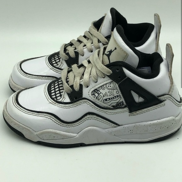 Nike Air Jordan 4 Retro Toddler ' DIY ' Unisex Sneakers - Picture 5 of 6